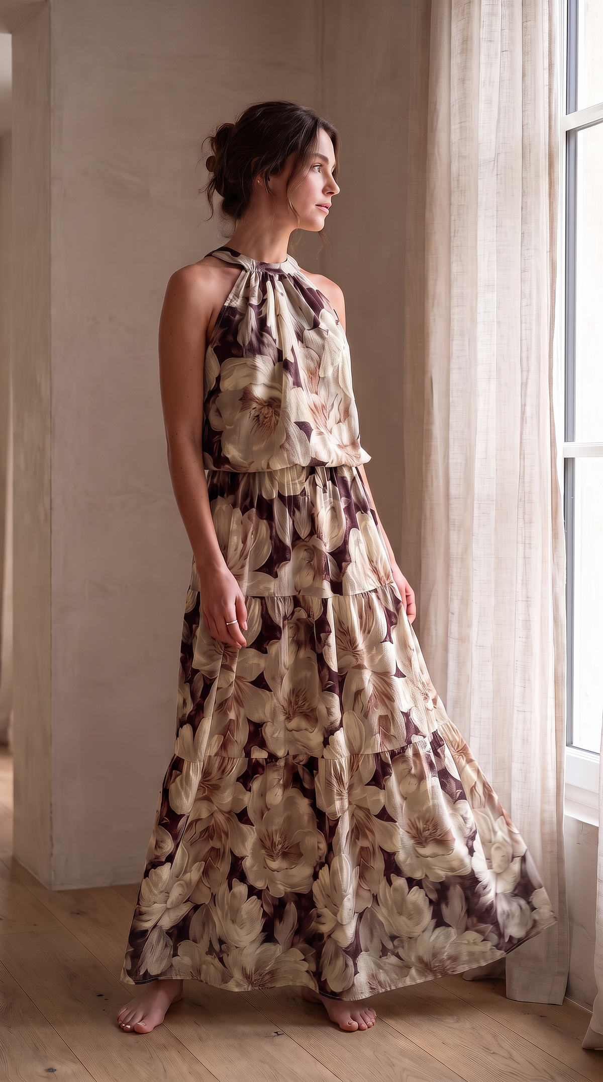 Set Chloe Flores Marrones
