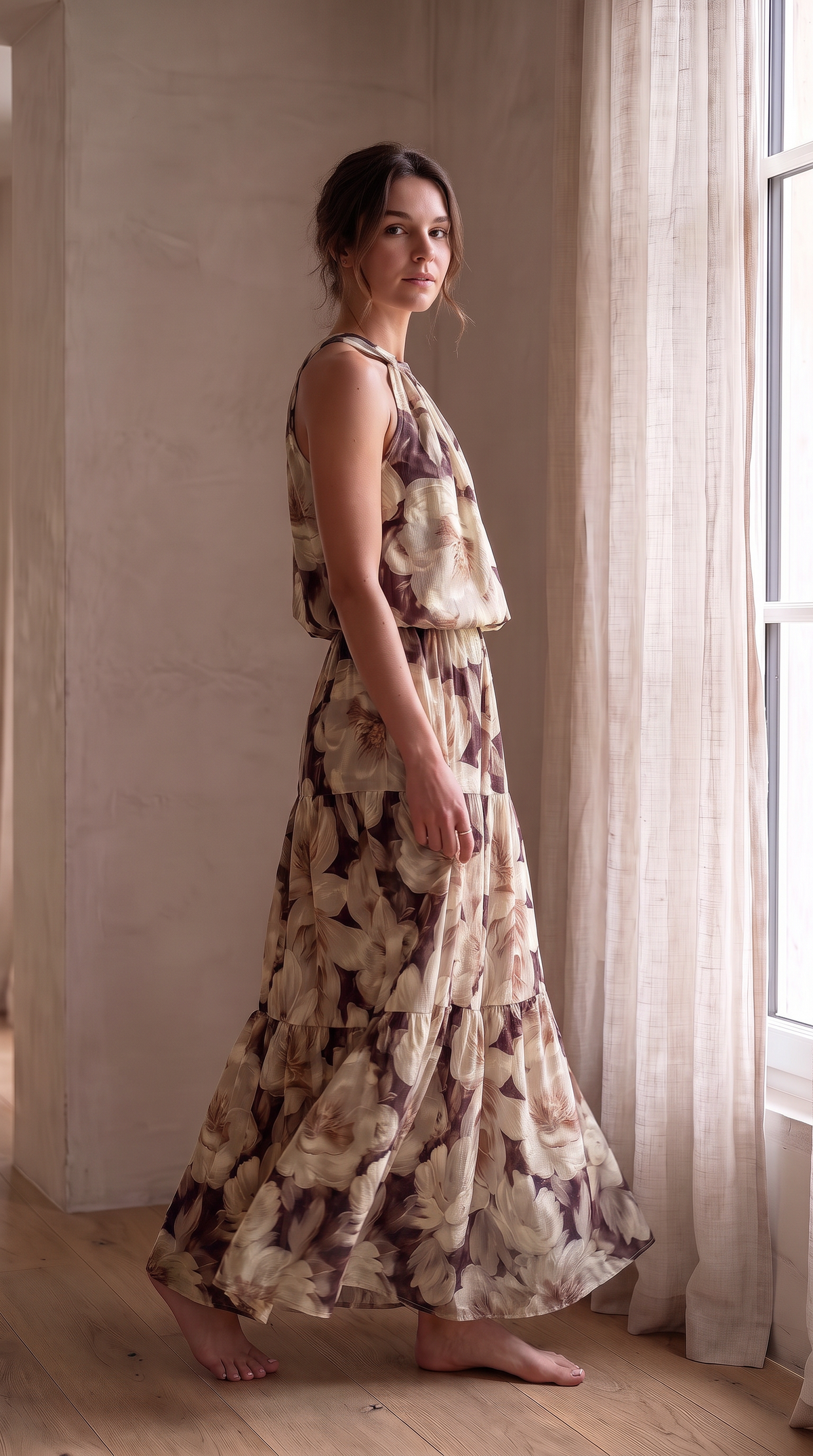 Set Chloe Flores Marrones